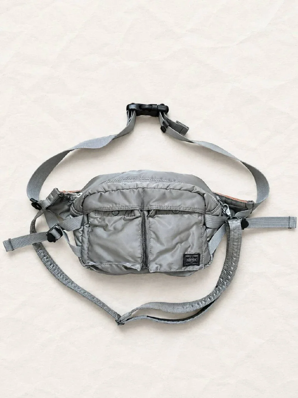 Porter Yoshida Tanker Sage Grey Nylon Waist Bag